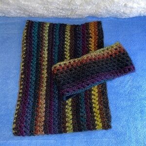 Hand crocheted Scarf & Matching Headband.